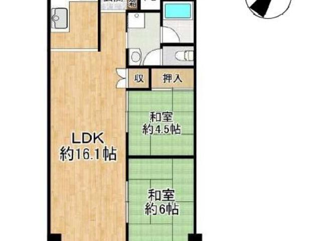 ターミナルマンション朝日プラザ堺2階部分 2LDK リフォーム済 堺市堺区戎島町2丁