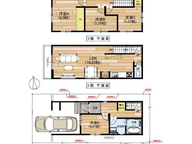 [新築]戸建 4LDK 駐車1台可 堺市堺区石津町3丁